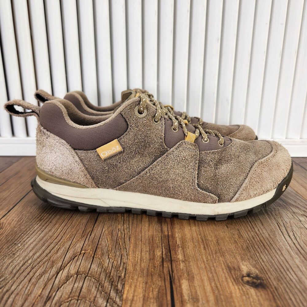 Oboz Emma Low Hiking Shoes Womens Sz 7 Brown Suede Outdoors Trail Town Sneakers